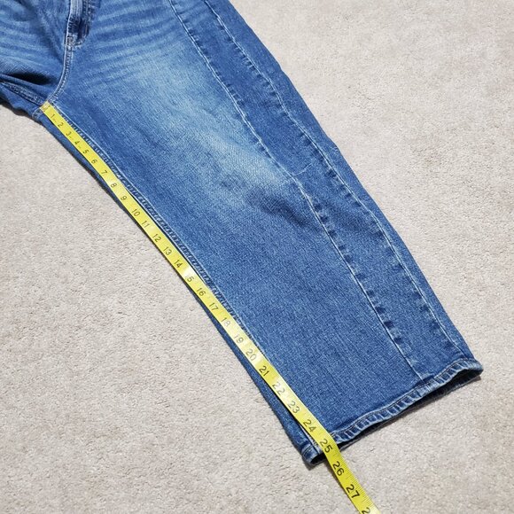 OLD NAVY High-Rise Baggy Barrel Jeans 25" Ankle Loose Fit Balloon Blue Womens 14 - Picture 14 of 15